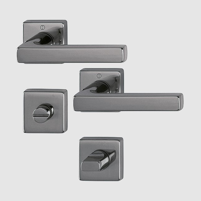 Hoppe Dallas lever complete with bathroom turn - polished anthracite