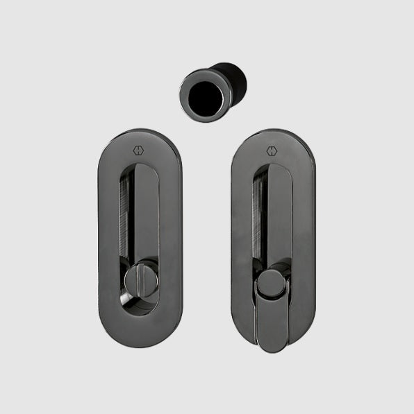 Hoppe Pocket door set Emergency release / turn M472 Polished Black