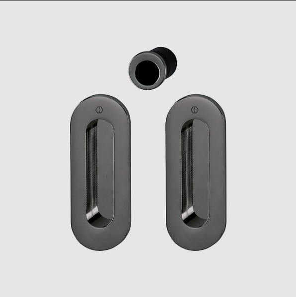 Hoppe Pocket Door Set M472 - Polished Black