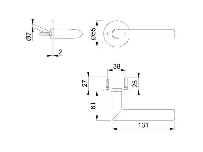 Hoppe E1140Z/849N Stockholm QFP Lever On Rose Satin Stainless Steel