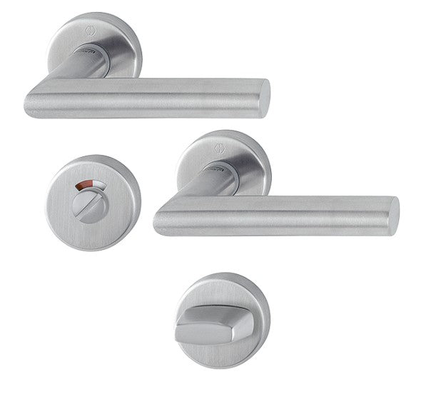 Hoppe Secusan Amsterdam lever on rose complete with bathroom turn red// white indicator