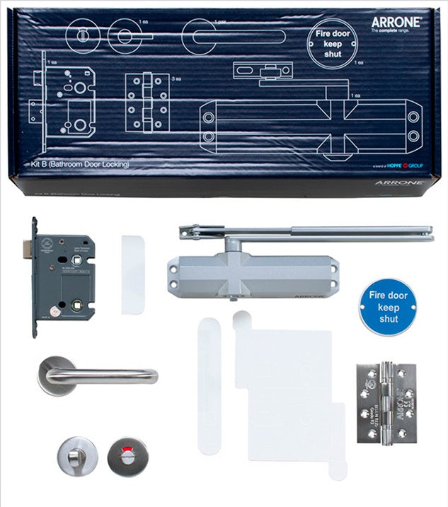 Hoppe Arrone Fire Door Hardware Kit B - Bathroom Door Locking