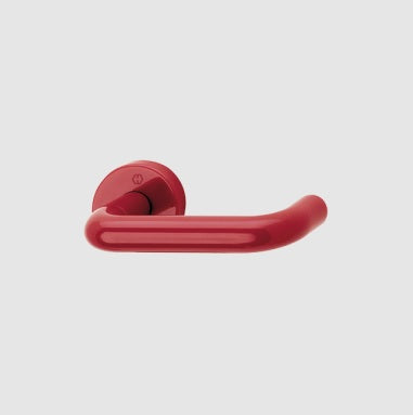Hoppe Paris AR600/20-R Steel Core Lever on 8mm Rose - Ruby Red