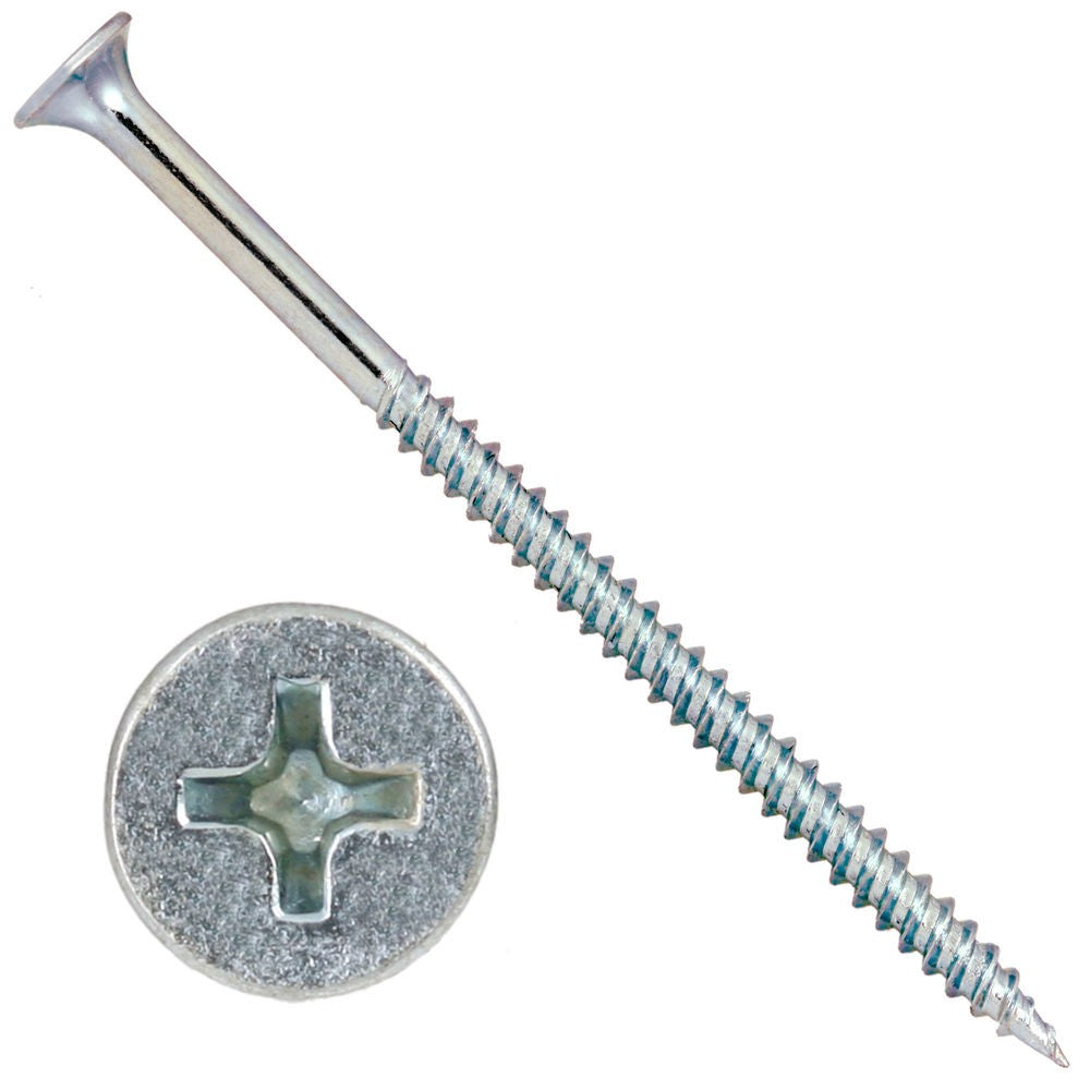 Timco Drywall Screws 75mm Long Fine Thread Sharp Point Silver Zinc - Box of 250