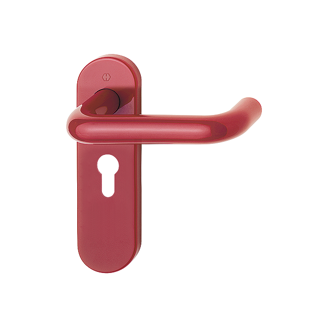Hoppe K138/353K (AR600/23) Paris Handle Sets Euro 47.6mm Centers On Radius Plate