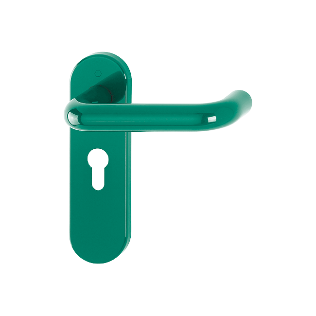Hoppe K138/353K (AR600/23) Paris Handle Sets Euro 47.6mm Centers On Radius Plate