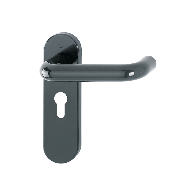 Hoppe K138/353K (AR600/23) Paris Handle Sets Euro 47.6mm Centers On Radius Plate