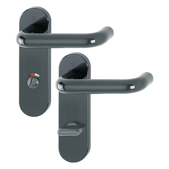 Hoppe K138/353K (AR600/23-78) Paris Handle Sets Euro 72mm Centers On Radius Plate