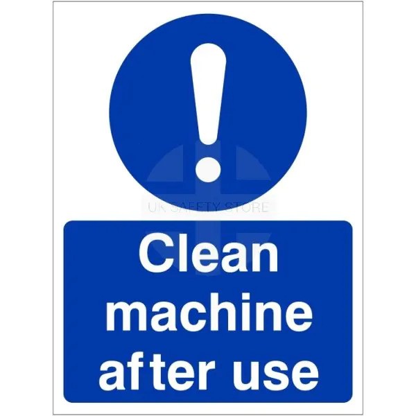 Rainbow MAG.25W Clean Machine After use Sign