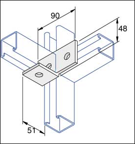 Unistrut P1038 90 Degree Angle Bracket 4 Hole (3x1) Hot Dip Galvanised