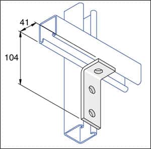Unistrut P1326 90 Degree Angle Bracket 3 Hole (2x1) Hot Dip Galvanised
