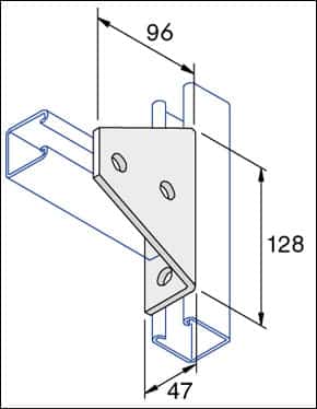 Unistrut P1727 90 Degree Angle Bracket 5 Hole Hot Dip Galvanised