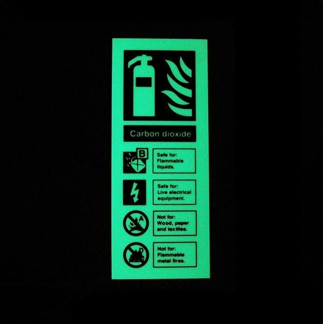 Rainbow PP-559N Carbon Dioxide Fire Extinguisher Photoluminescent Identification Sign