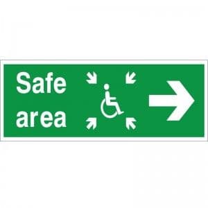 rainbow fer07l refuge safe area arrow right sign