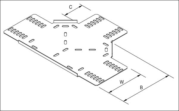 Unistrut TULT150HG Light Duty Cable Tray Equal Tee 150MM Hot Dip Galvanised (TULT150HG)