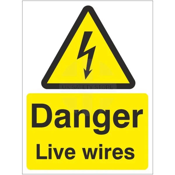 Rainbow WAE.12W Danger Live Wires Sign - 150x200