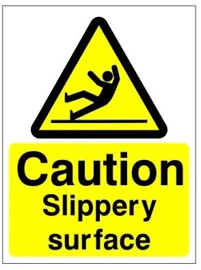 Rainbow WAG.09W Caution Slippery Surface Sign 150x200