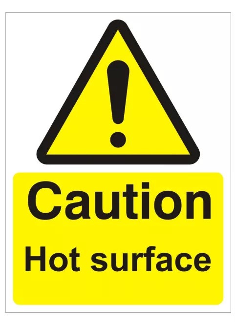 Rainbow WAG.33W Caution Hot Surface Sign