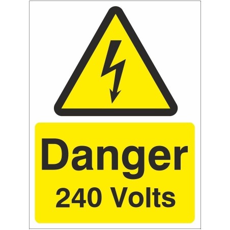 rainbow wae07w danger 240 volts sign