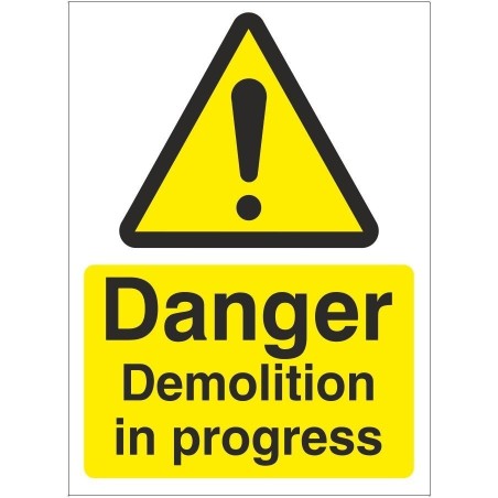 rainbow wac02d danger demolition in progress sign