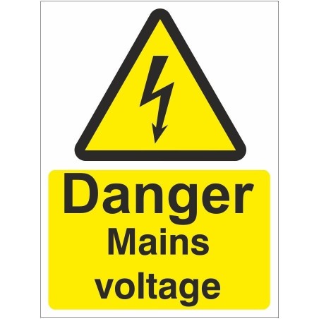 rainbow wae14w danger mains voltage sign