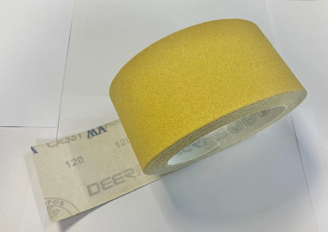 Deerfos AILKmrZ 120 grit Deerfos 75mm HOOK and LOOP Sandpaper Roll Sanding Strips