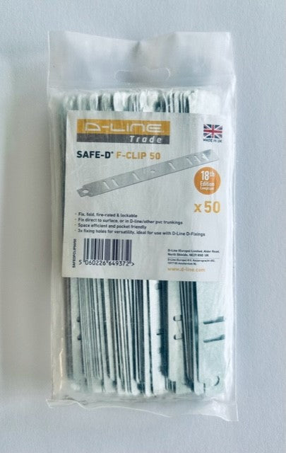 D-LINE ey2F6ih Fire Rated Safe-D F-Clip 50MM 50 pk