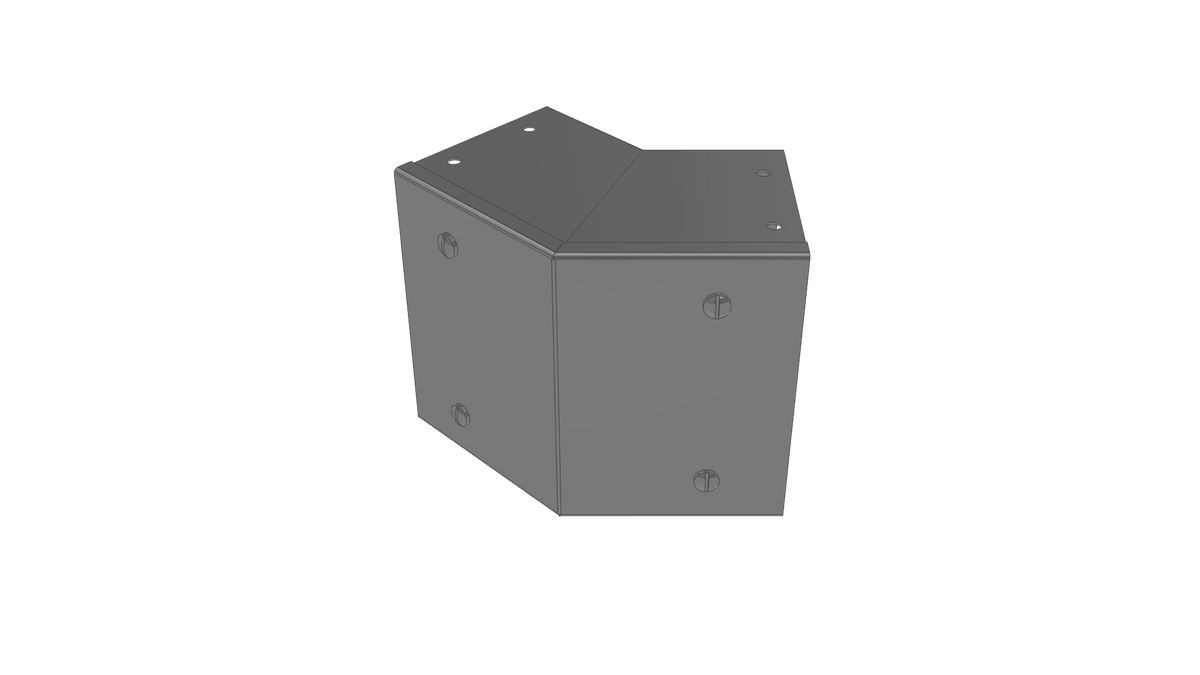 Atkore Flytec EB33TX2C 75X75 Gusset Bend 45° Outside Lid 2 Compartment