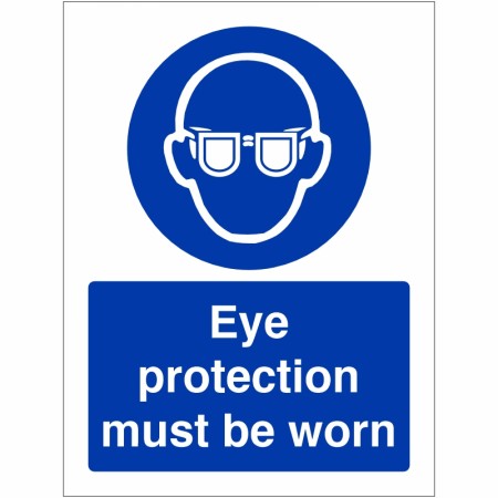 rainbow map34w eye protection must be worn sign