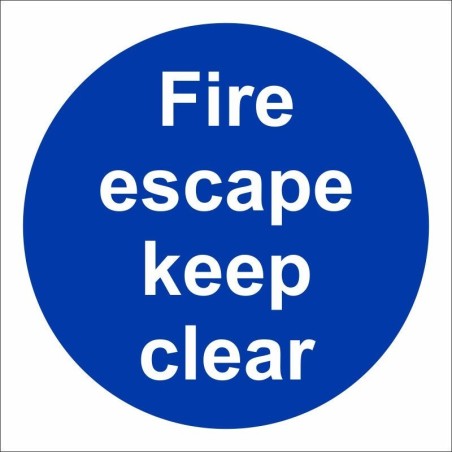rainbow mad03g fire escape keep clear sign