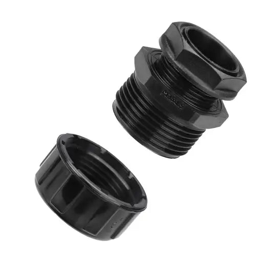 Flexicon FLK28-M25B Flexilok Type FLK Black Fast Fit Nylon Straight Fixed External Thread Connector For Non-Metallic Flexible Conduit IP66 M25 28mm