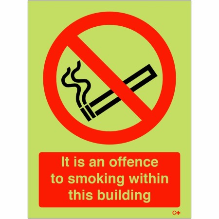 rainbow it is an offence to smoke within this building sign