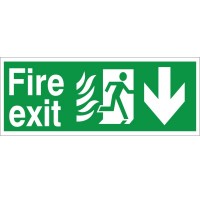 Rainbow HM.02 Hospital Compliant Fire Exit Arrow Down Sign