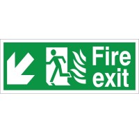 Rainbow HM.06 Hospital Compliant Fire Exit Arrow Down Left Sign