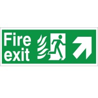 Rainbow HM.07 Hospital Compliant Fire Exit Arrow Up Right Sign
