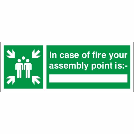Rainbow FE.09L In Case of Fire your Assembly Point is Sign