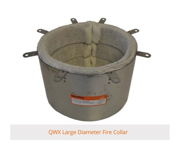 Quelfire QWX Intumescent Fire Collar For Large Diameter Plastic Pipes