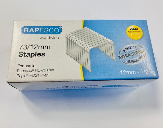 Rapesco 1261 73/12mm Galvanised Staples Pack of 2000