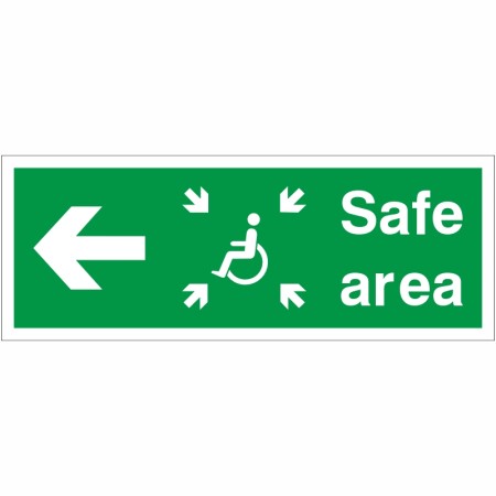 rainbow fer06l refuge safe area arrow left sign
