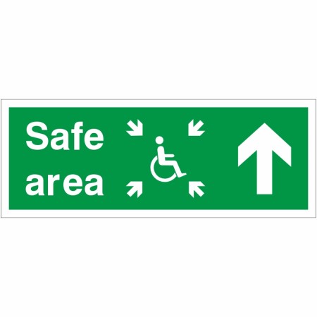 rainbow fer08l refuge safe area arrow up sign