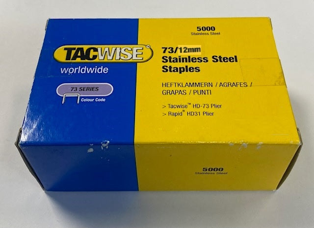 Tacwise 73/12mm Stainless Steel Staples Box of 5000