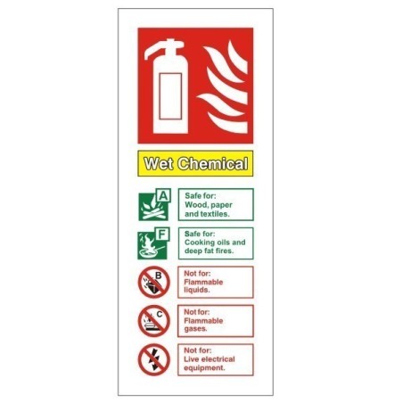 rainbow fi 10n wet chemical fire extinguisher identification sign