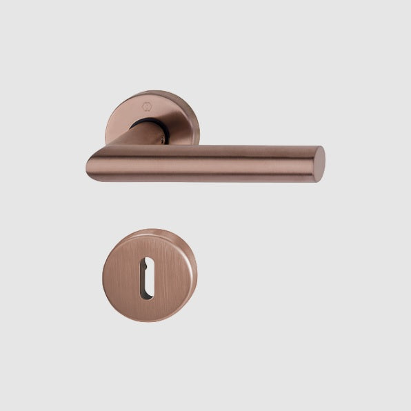 Hoppe Amsterdam lever on rose complete with lever key escutcheon