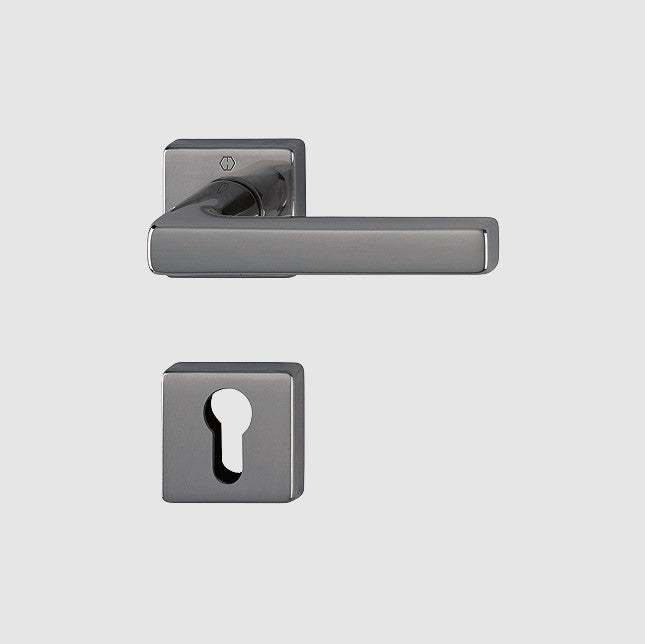 Hoppe Dallas lever complete with euro escutcheons - polished anthracite