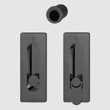 Hoppe Pocket door set - Emergency release / turn M464 Polished Black