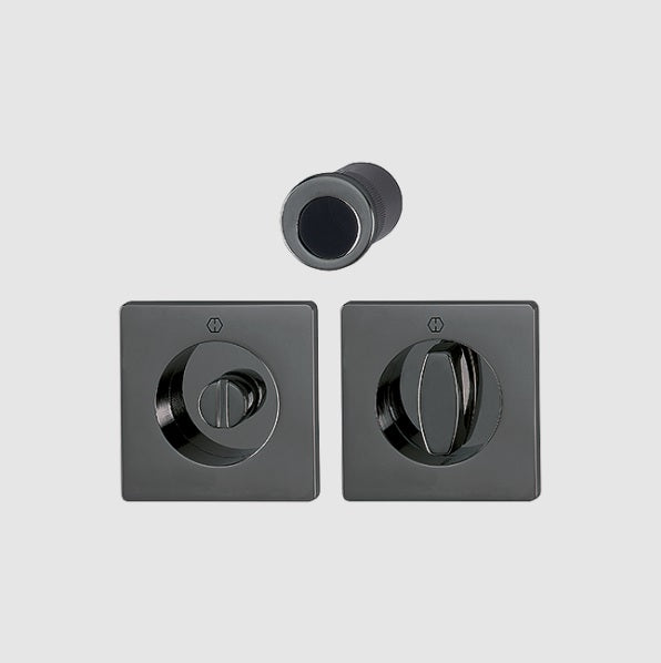 Hoppe Pocket door set - Emergency release / turn M443 Polished Black