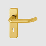 Hoppe Paris AR200S/12 aluminium gold handle set on short backplate for interior doors