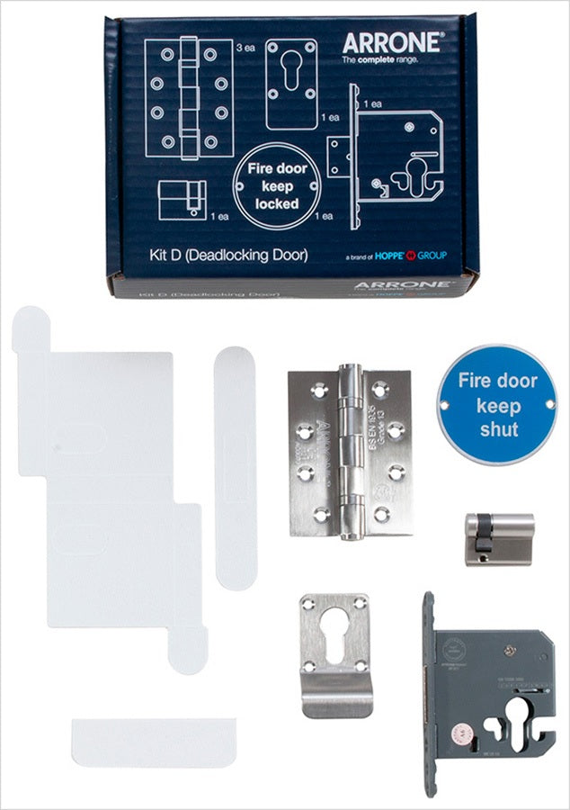 Hoppe Arrone Fire Door Hardware Kit D - Deadlocking Door