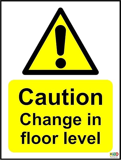 Rainbow Wac94W Caution Change Floor Level Sign