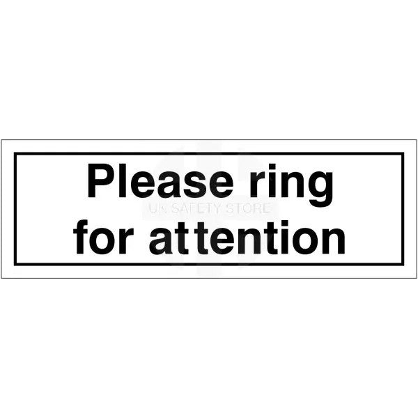 Rainbow DOR.59E Please Ring for Attention Sign 300x100mm